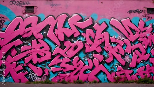 Graffiti Writing on Street Wall 6