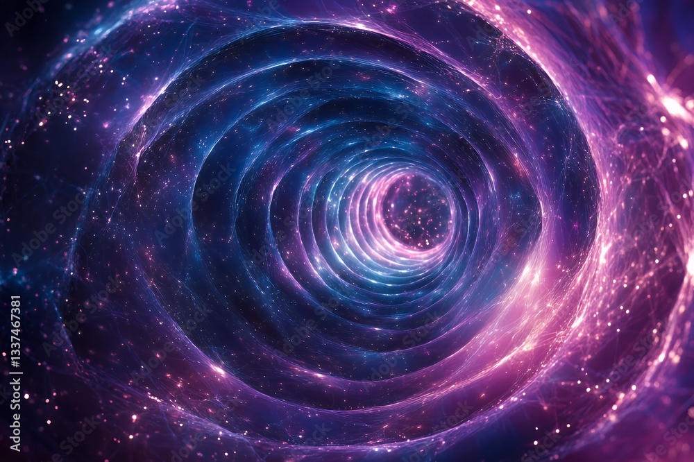 Fototapeta premium Abstract Cosmic Tunnel Of Light And Energy