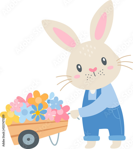 Easter Bunny, Vintage Easter Rabbit, Blue, Classic