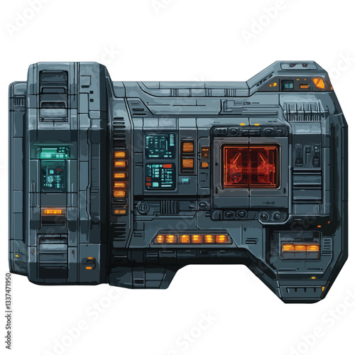 Sci-Fi Spaceship Wall Texture for Game Design