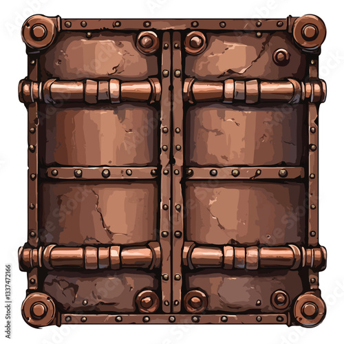 Detailed Steampunk Copper Pipe Industrial Panel Design