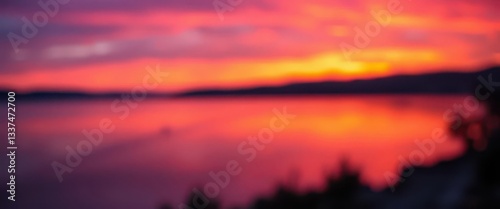 Dreamy, blurred sunset hues, soft orange and purple tones, summer, background