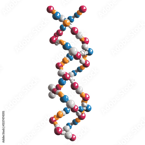 Simple DNA Molecule Structure with Flat Design