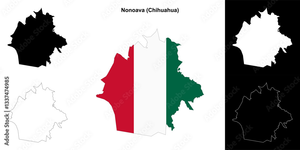 Fototapeta premium Nonoava outline map