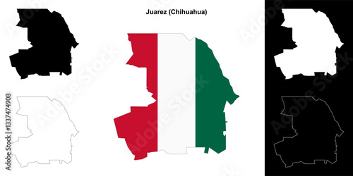 Fotografie Juarez outline map
