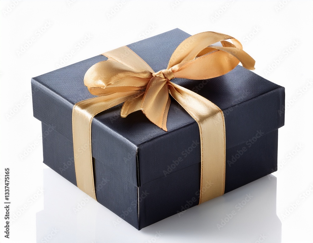 Fototapeta premium Graduation gift box with a ribbon, isolated on white background