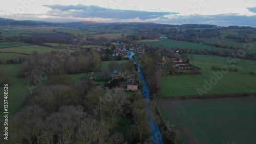 Aerial View of Coxwold Village, Yorkshire, UK