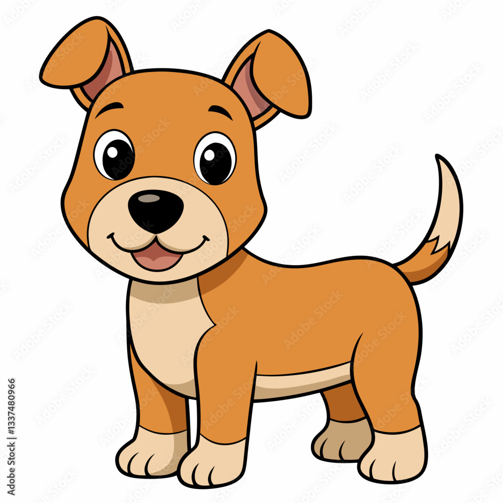 Cartoon dog character with playful expression, cute and friendly orange puppy illustration, ideal for children's books, designs, and educational materials. Cartoon dog character with playful expression, cute and friendly orange puppy illustration, ideal for children's books, designs, and educational materials.