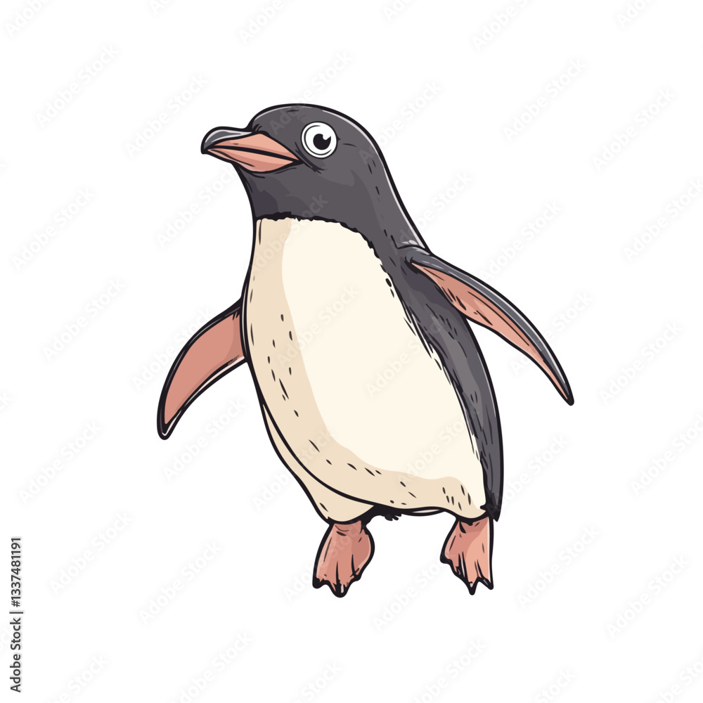 Obraz premium Surprising Cartoon Penguin Illustration
