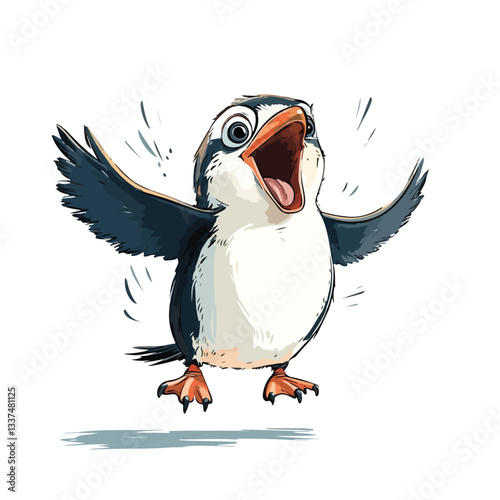 Surprising Cartoon Penguin Illustration