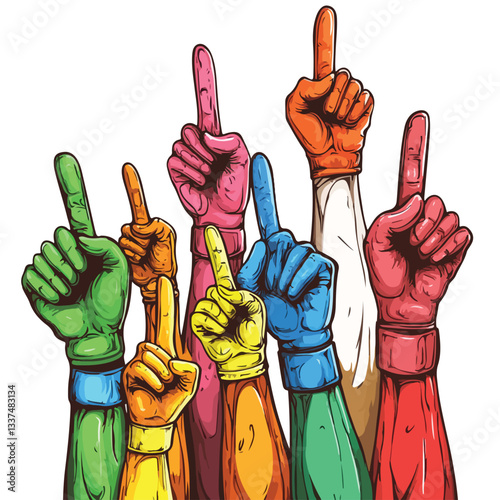 Cheering Fans Hands Banner Competition