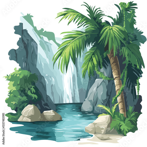 Enchanting Spooky Green Jungle Forest Background