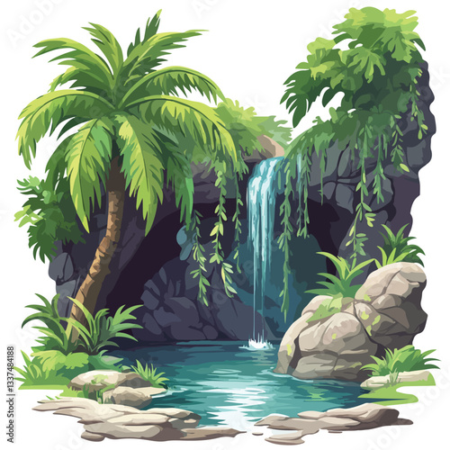 Enchanting Spooky Green Jungle Forest Background
