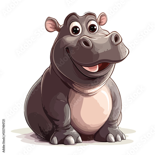 Happy Hippopotamus Smiling with Warmth