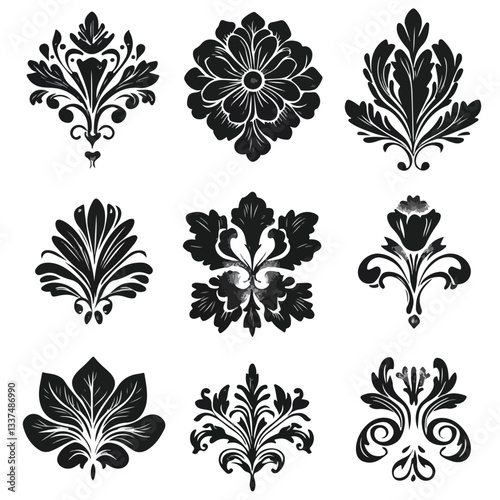 Exquisite Floral Vintage Ornaments Set for Elegant Decorations