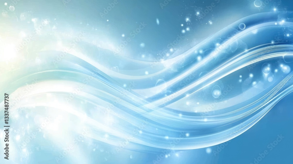 Abstract blue waves with light effects, creating a serene background suitable for various design projects Abstract blue waves with light effects, creating a serene background suitable for various design projects