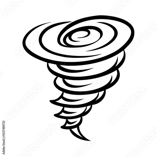 Hurricane icon swirling wind, natural disaster concept