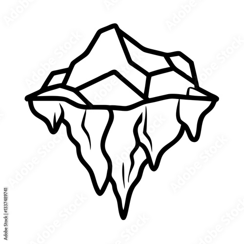 Iceberg icon floating in ocean, environmental awareness concept