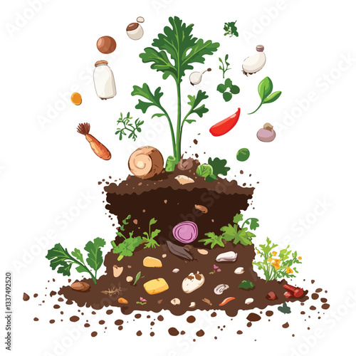 Transforming Kitchen Scraps into Wonder: Eco-Friendly Recycling Concept