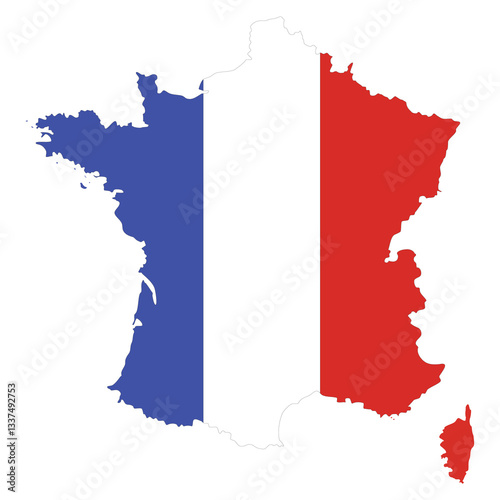map of france with flag