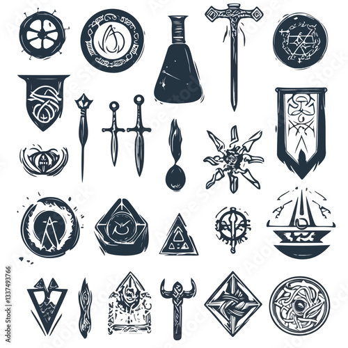 Mystical Futhark Viking Norse Icelandic Collection EPS