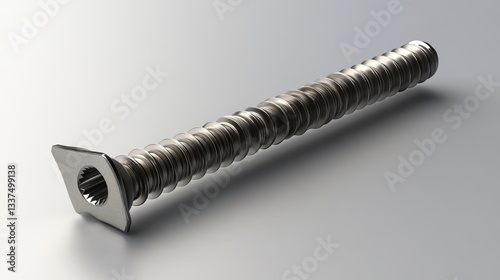 A stainless steel countersunk flat-head wood screw
