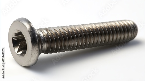 A stainless steel countersunk flat-head wood screw