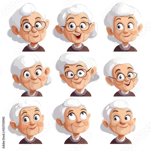 Grandma Character Face Construction for Animation