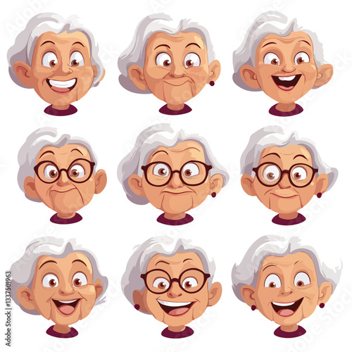 Grandma Character Face Construction for Animation