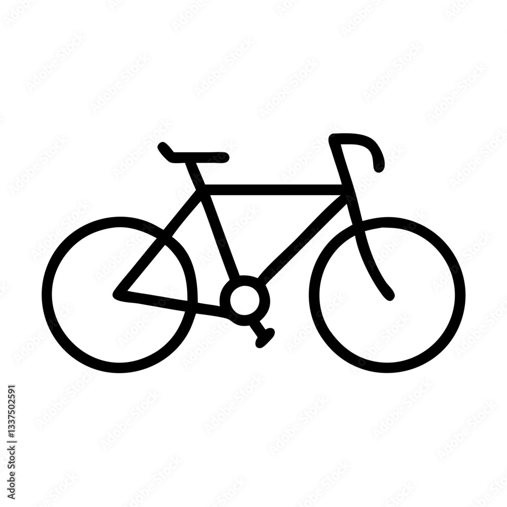 Bicycle icon in minimalistic style outlined in black Bicycle icon in minimalistic style outlined in black