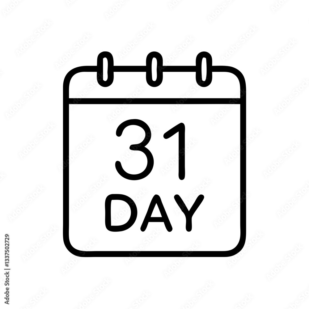 31 calendar icon isolated on white 31 calendar icon isolated on white