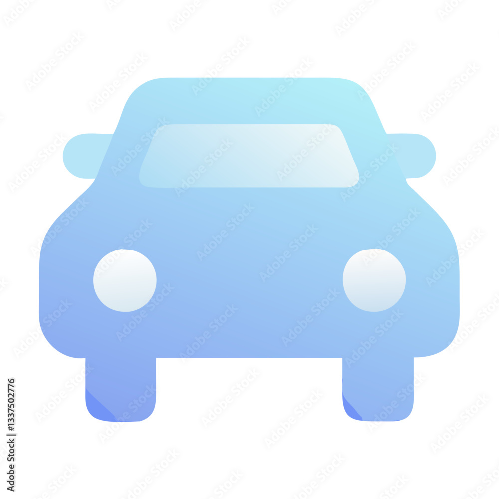 Car illustration in soft blue tones for transport design Car illustration in soft blue tones for transport design