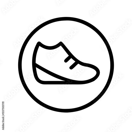 Simple sneaker icon design in black and white style  