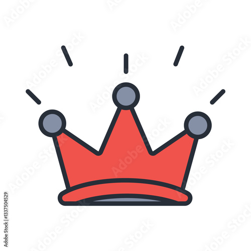 Crown icon. vector.Editable stroke.linear style sign for use web design,logo.Symbol illustration.
