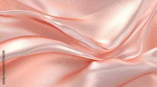 Elegant Peach Silk Fabric Draped Softly