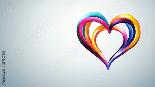 A heart-shaped logo formed by intertwining colorful lines, set against a light background, symbolizing unity, connection, and love.