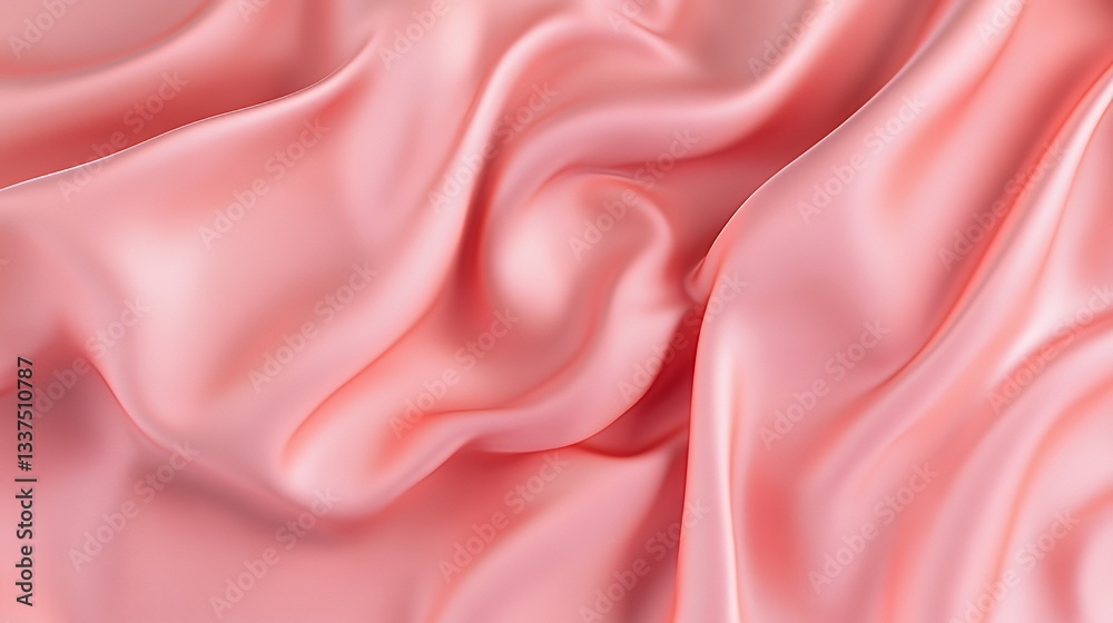 Fototapeta premium Soft Pink Silk Draped Fabric Texture Background