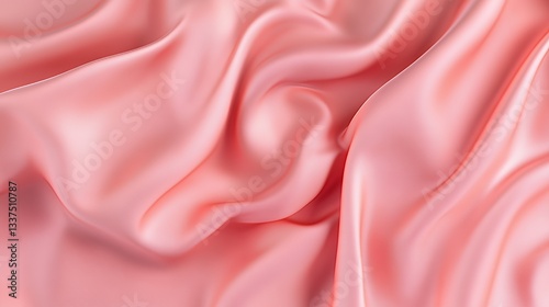 Soft Pink Silk Draped Fabric Texture Background