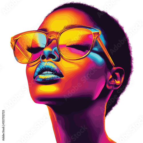 Stunning High Fashion Studio Portrait of Young African American Woman