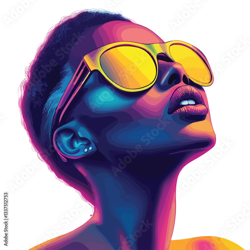 Stunning High Fashion Studio Portrait of Young African American Woman