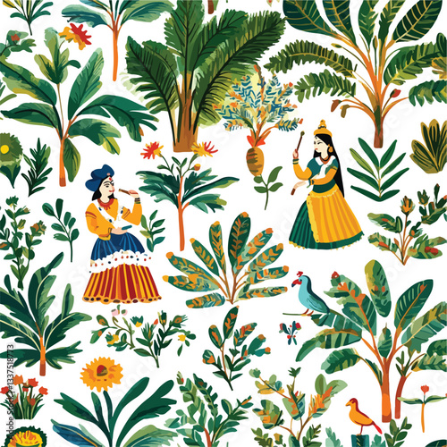 Exquisite Indian Traditional Rajasthani Miniature Painting