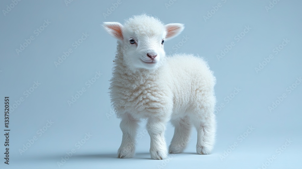Fototapeta premium Adorable lamb, soft white fleece