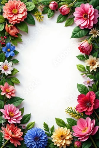 Intricate arrangement of diverse flowers forms a lush border , nature photography, flower arrangement