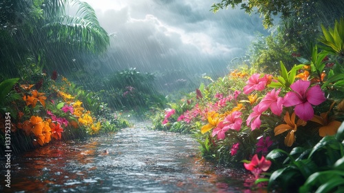 Realistically, the rainy season can radically change arid area into a vibrant, flourishing setting. photo