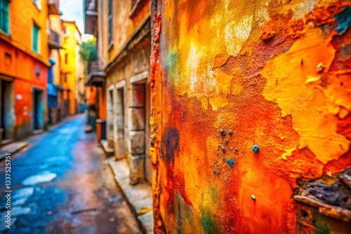 Abstract Orange Watercolor Macro Texture: Urban Exploration Photography Background