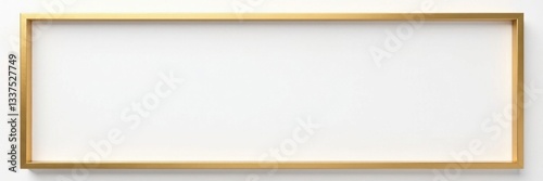 Simple gold rectangular frame on pure white backdrop , rectangle, art frame