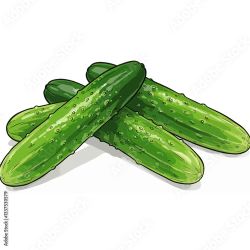 cucumbers isolated on white background