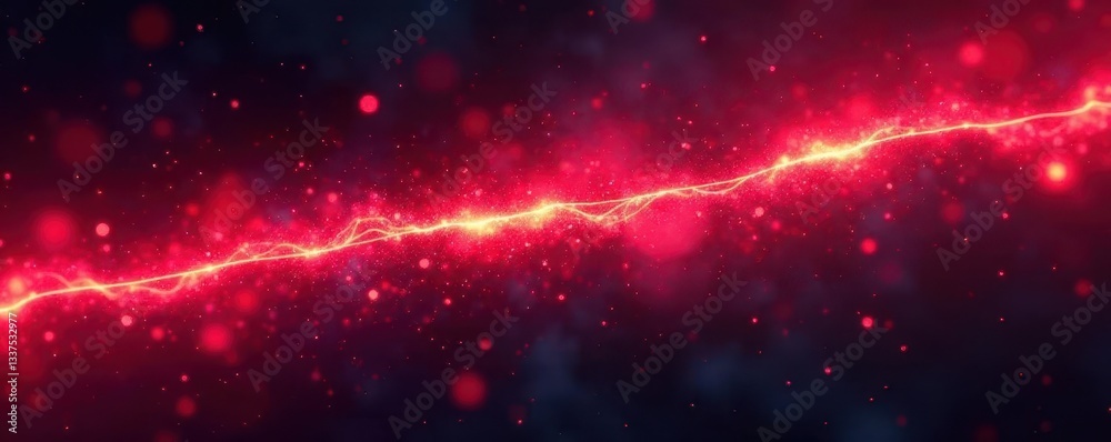 Fototapeta premium Dynamic red energy line, shockwave explosion effect, heat, intense energy