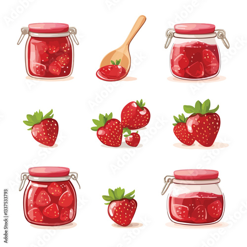 Strawberry Jam Recipe Step by Step - Professional Image for Cooking Blogs and Recipe Websites