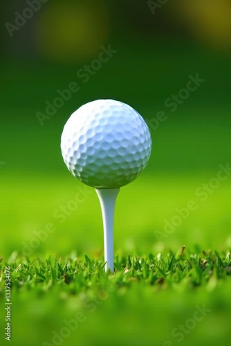 Wallpaper Mural Golf tee inserted in a white golf ball, sitting on a manicured lawn, golfing, equipment Torontodigital.ca